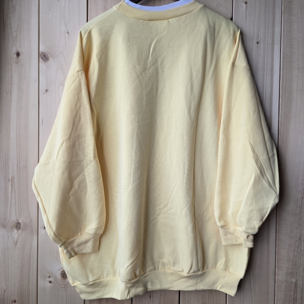 Vintage East Coast Plus Crewneck Yellow White Womens 3X - Picture 7 of 7